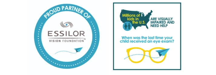 A graphic establishing Northern Avenue Eye Care as a proud partner of the Essilor Vision Foundation