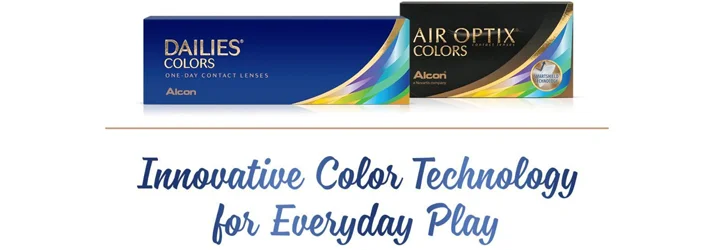 Dailies Colors and Air Optix Colors boxes
